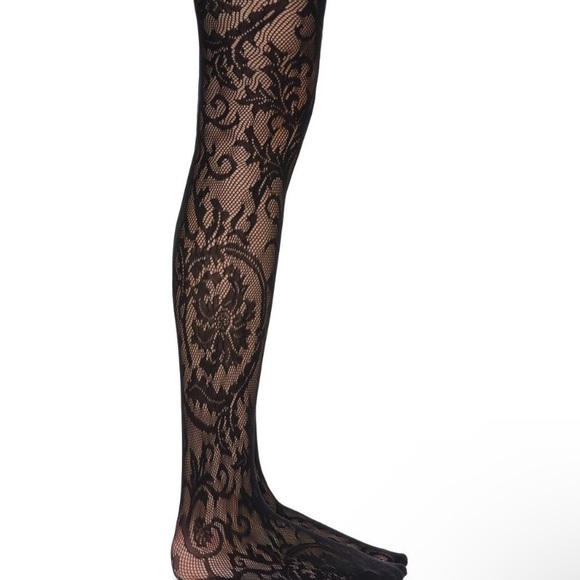 Versace Lace Greco Border Stockings - Picture 3 of 7